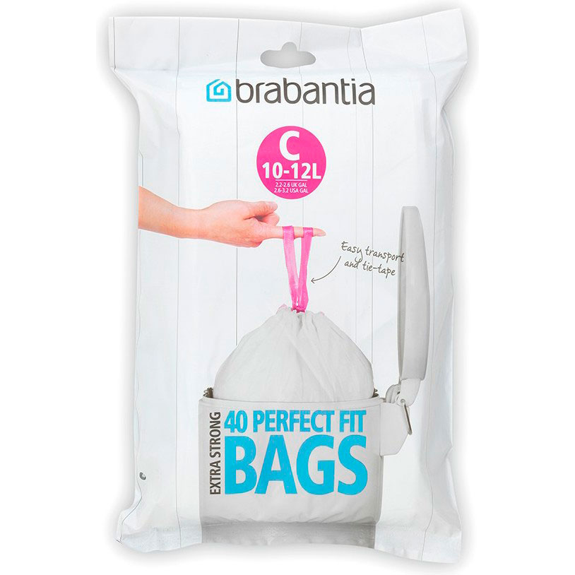 

Пакеты для мусора BRABANTIA BIN LINERS 10/12 л 40 шт (361982), Cміт.пакет.у дис.c10/12л40шт,BIN LINERS00860077