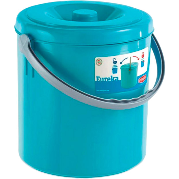 

Ведро с крышкой STEFANPLAST EUREKA 10 л Blue (20114), Відро з/крEUREKA 25х27см, 10л. синє