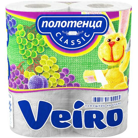

Полотенца бумажные VEIRO Classic (5П22), Паперові рушники кухонні Classic,білий