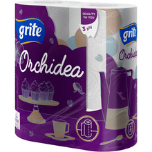 Бумажные полотенца GRITE Orchidea 3 слоя 2 рулона (4770023348415)