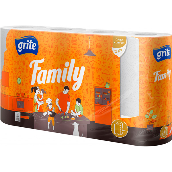 Папірні рушники GRITE Family 2 шари 4 рулони (4770023348576)