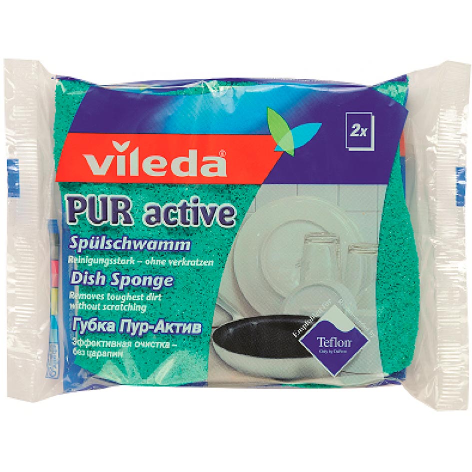 Губки кухонные VILEDA Pur Active 2 шт (4023103083943) Губки кухонные VILEDA Pur Active 2 шт (4023103083943)