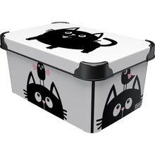 Контейнер для хранения QUTU STYLE BOX с крышкой MEOW BLACK 5 л