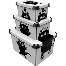 Контейнер для зберігання QUTU STYLE BOX із кришкою MEOW BLACK 5 л