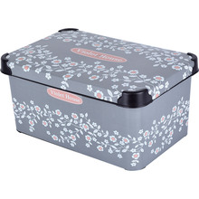 Контейнер VIOLET HOUSE DECOR 0647 ANTRACITE FLOWERS 10 л