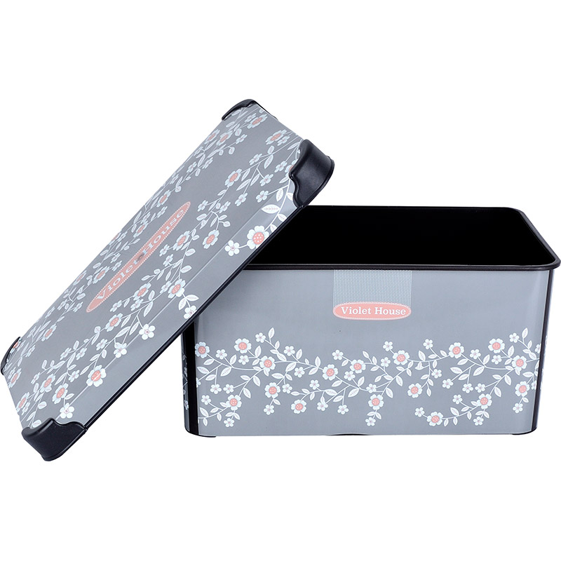 Контейнер VIOLET HOUSE DECOR 0647 ANTRACITE FLOWERS 10 л Размеры 16.5 х 23.5 х 35