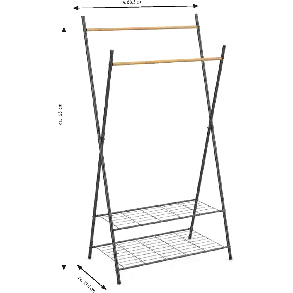 Фото 3 Стійка для одягу Casa Si Garment Rack Bamboo Black (CS92309W04)