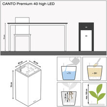 Вазон LECHUZA Canto Premium 40 High LED Shiny White (13770)