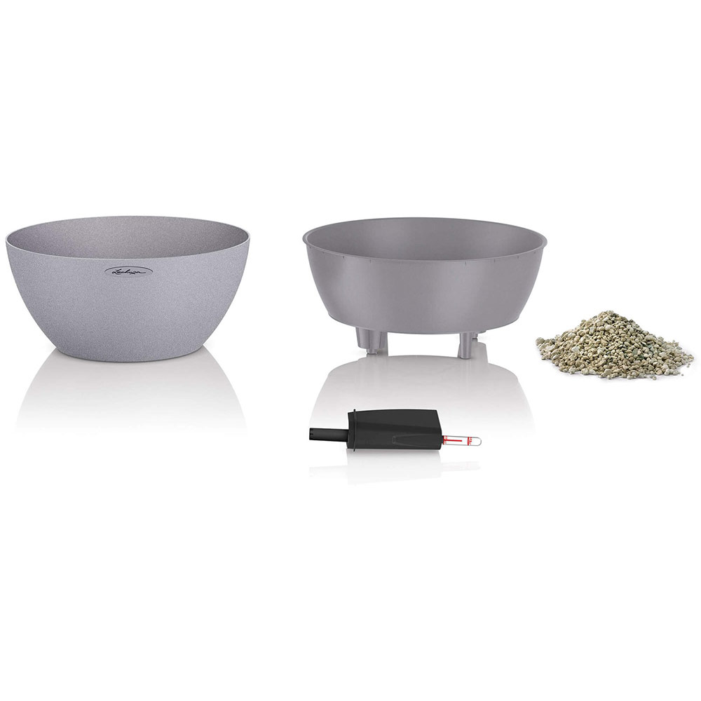 Вазон LECHUZA Cubeto Stone 40 Light Beige (13841) Дополнительно С автополивом; Объем резервуара для воды 3 л; Максимальная высота растения 40 см;
