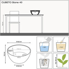 Вазон LECHUZA Cubeto Stone 40 Light Beige (13841)