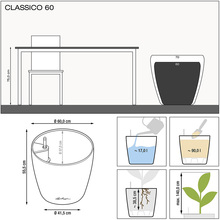 Вазон LECHUZA Classico Premium 60 White (14560)