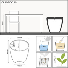 Вазон LECHUZA Classico Premium 70 White (14660)