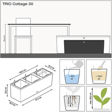 Вазон LECHUZA Trio Cottage 30 Granite (15003)