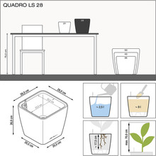 Кашпо LECHUZA Quadro Premium LS 28 Антрацит (16143)