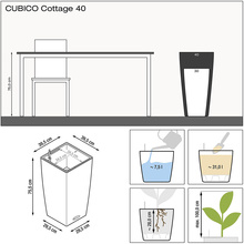 Вазон LECHUZA Cubico Cottage 40 Light Gray (15267)