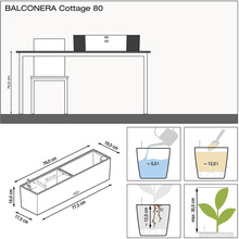 Вазон LECHUZA Balconera Cottage 80 Sandy Brown (15456)