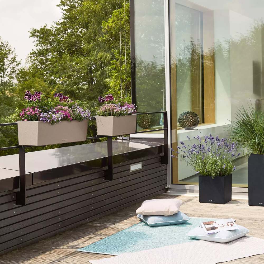 Зовнішній вигляд Вазон LECHUZA BALCONERA Stone 50 Sand Beige (15651)
