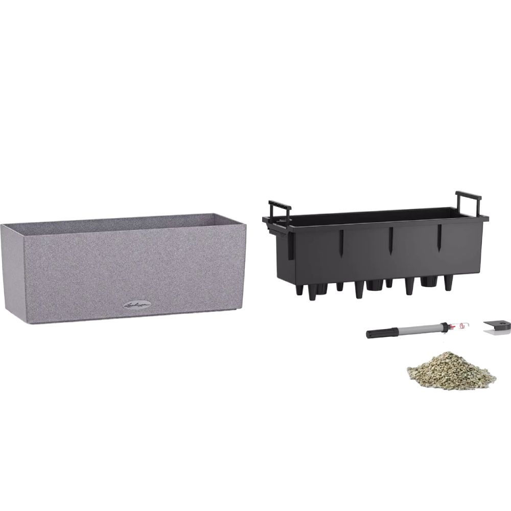 Вазон LECHUZA BALCONERA Stone 50 Quartz White (15657) Материал пластик