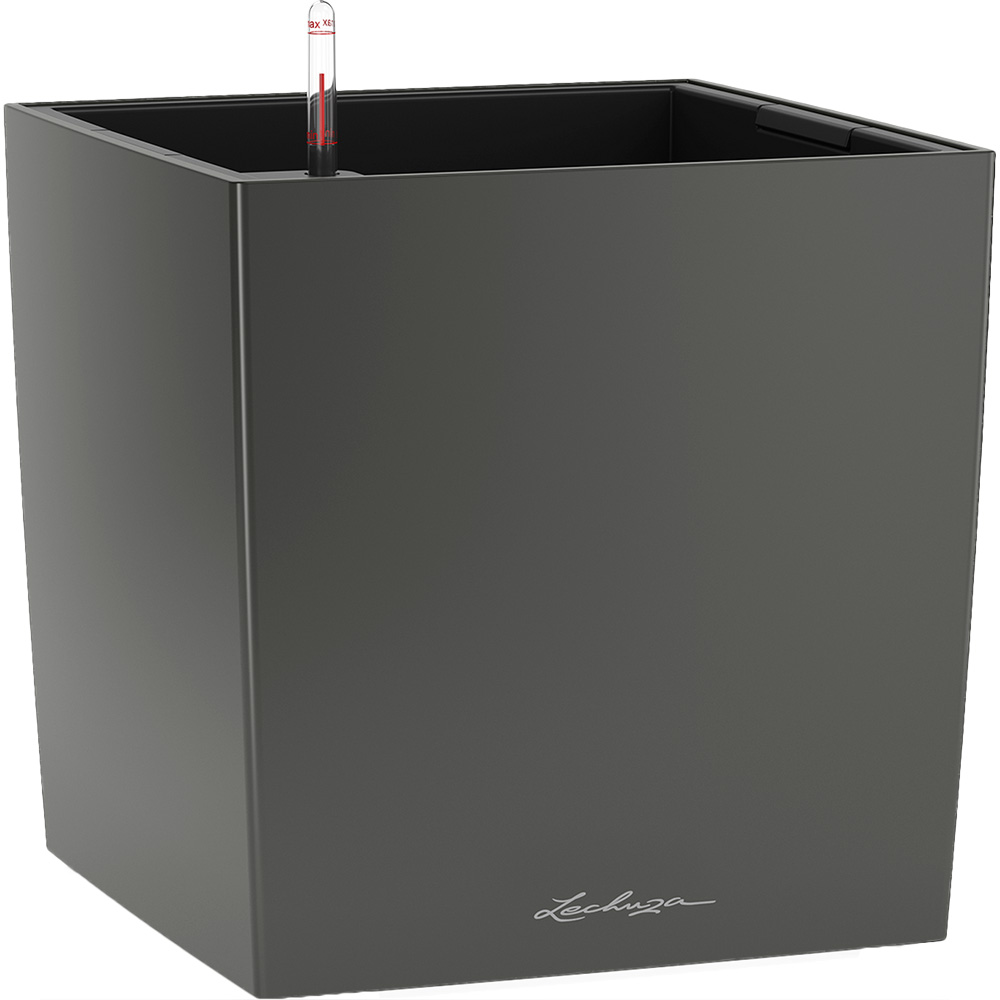 Вазон LECHUZA Cube Premium 30 Anthracite Metallic (16463)