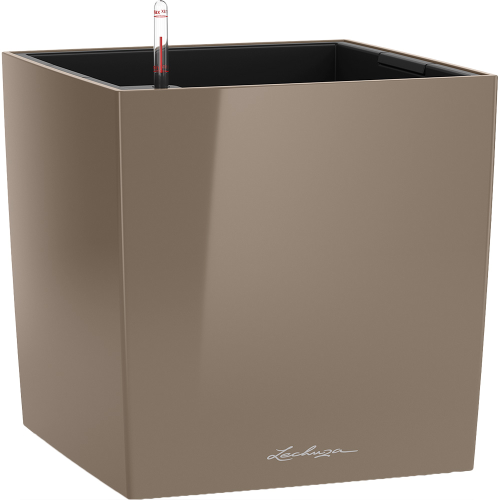 Вазон LECHUZA Cube Premium 30 Gray-Brown Shiny (16465)