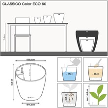 Вазон LECHUZA CLASSICO Color ECO 60 Grey (4008789189530)