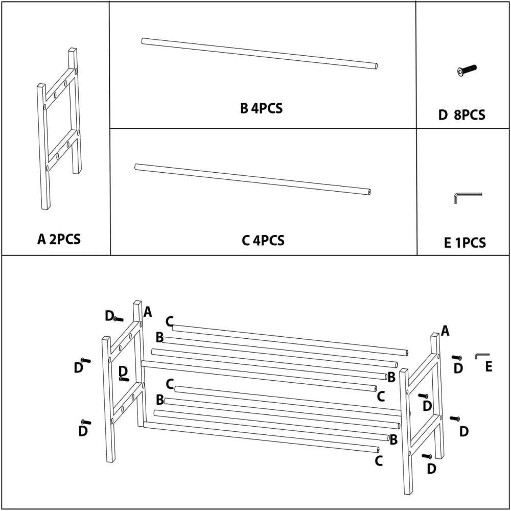 Полка для обуви CASA SI Shoe Rack Bamboo (CS92307W04) Размеры 78.5 х 37 х 30