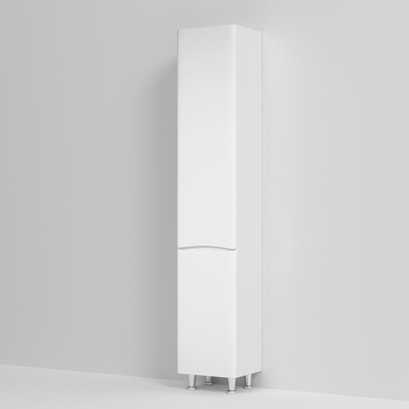 Шафа-пенал AM.PM Like 36 см White Gloss (M80CSR0361WG38) Додатково Правосторонній; Кошик для білизни; 2 дверцята з доводчиком (орні/відкидні); 2 скляні полиці; Soft Close інтегровані у фасад ручки