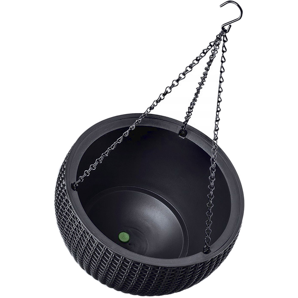 Горшок для растений KETER Rattan hanging sphere Grey Материал пластик