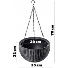Горшок для растений KETER Rattan hanging sphere Grey