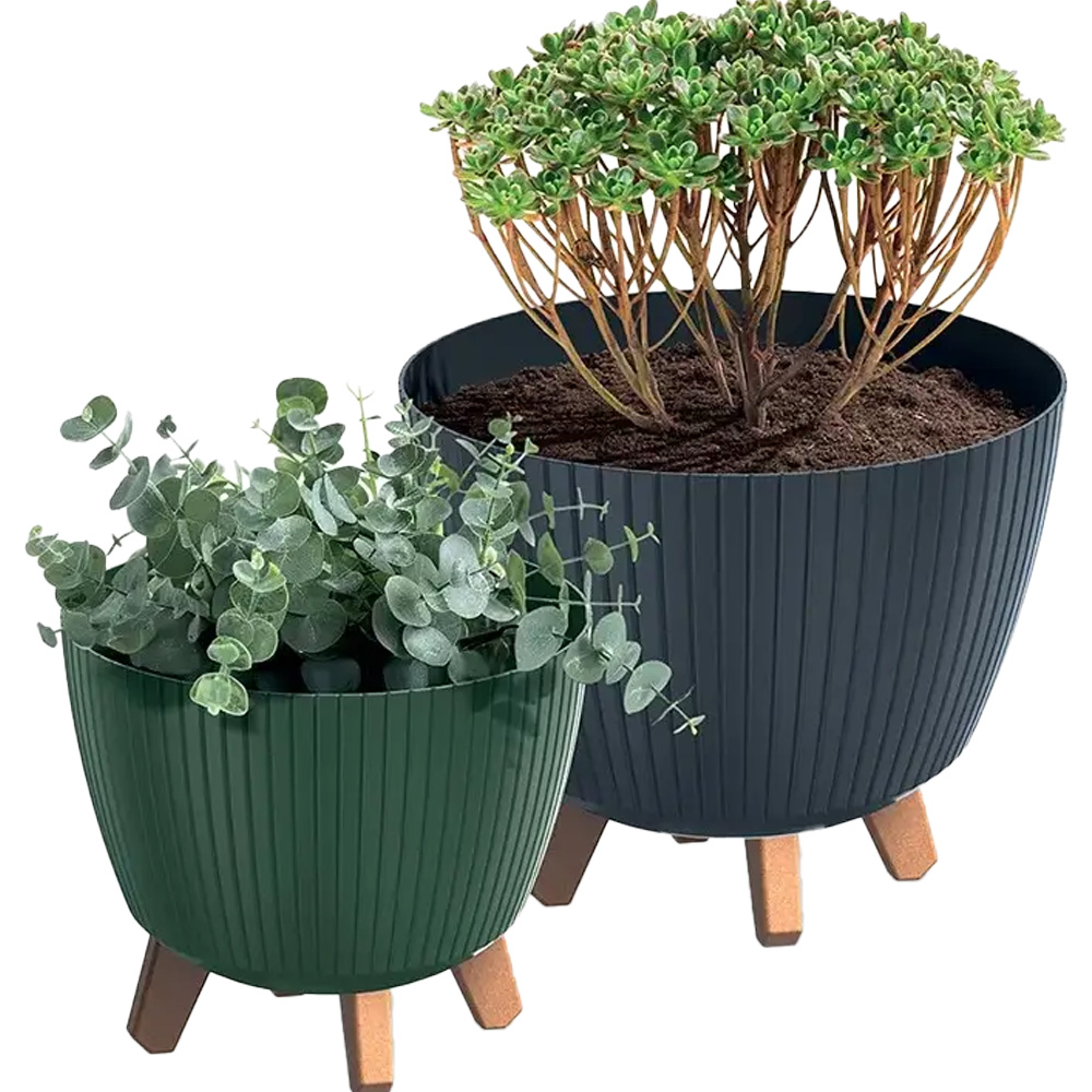 Внешний вид Горшок для растений PROSPERPLAST LAMIA 5л Green (DLAL240-2411U)