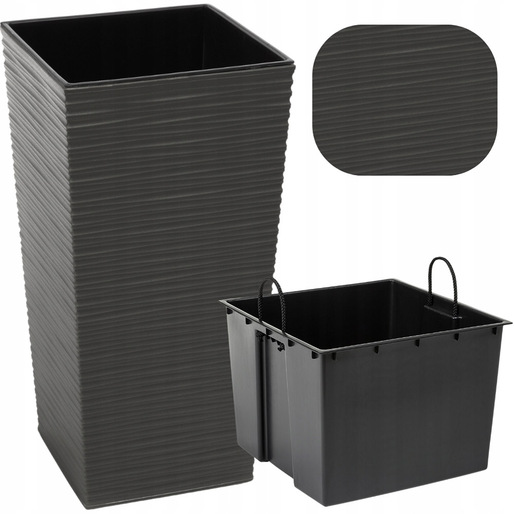 Вазон LAMELA Finezja Dluto 11 л Black (9505890) Материал пластик