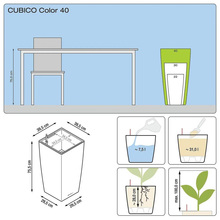 Кашпо LECHUZA CUBICO Color 40 Sand brown (13308)