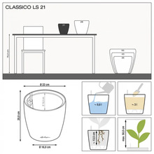 Горшок для растений LECHUZA 14263 CLASSICO Color LS 21 Muscatel