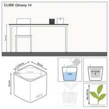 Горшок для цветов LECHUZA  Cube Glossy 14 Red (13512)
