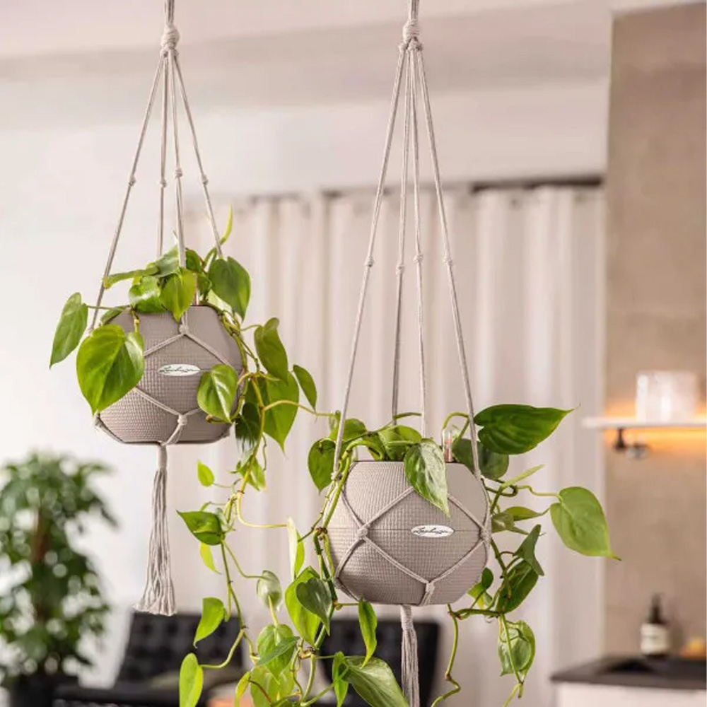 Підвіс для кашпо LECHUZA Macrame Cotton PURE 120 White (13897) Матеріал тканина