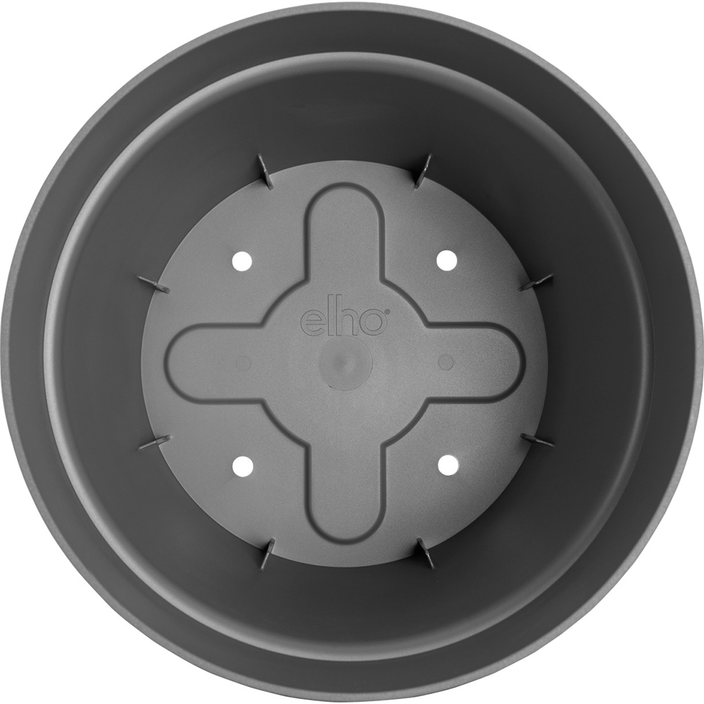 Горшок для растений ELHO Vibia Straight 40 x 37 см Anthracite (332310) Дополнительно 100 % переработанный пластик; с использованием энергии ветра; прочная фактурная поверхность; морозоустойчивый; дренаж с отверстиями для слива; для уличного использования; объём 32,2 л; вес 1295 г