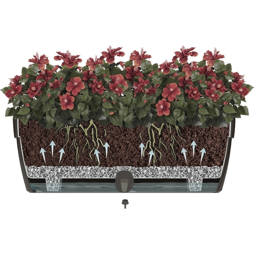 Вазон SANTINO Asti Window Box 12 л White-Black (2021489) Розміри 50 x 17 x 20