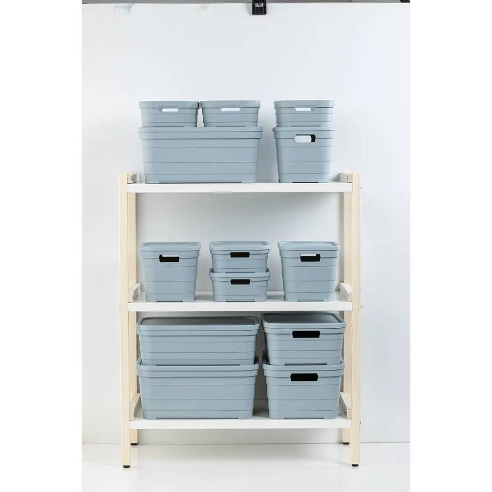 Корзина IDEA HOME Pyramid с крышкой 10.8л Blue-Gray (00643 Blue) Размеры 36x24x16.5