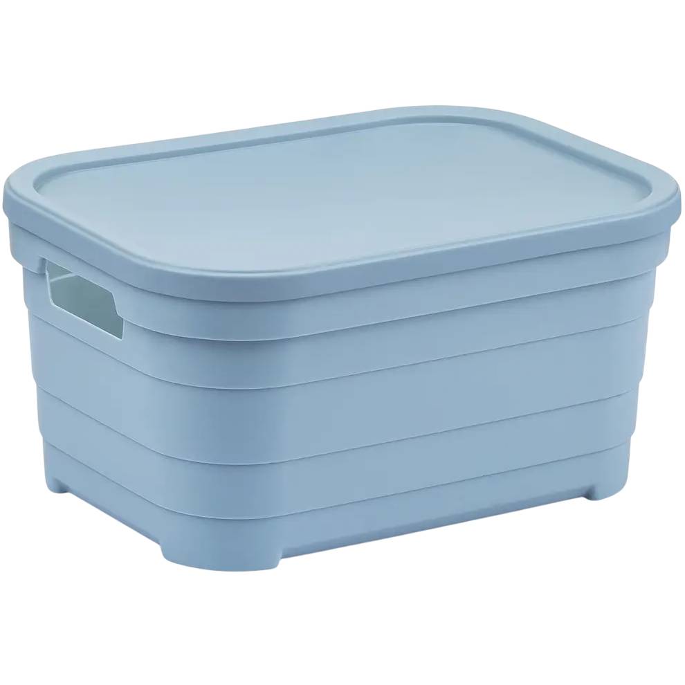 Корзина IDEA HOME Pyramid с крышкой 10.8л Blue-Gray (00643 Blue)