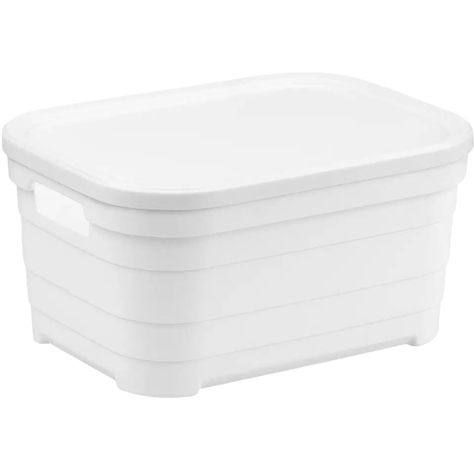 Корзина IDEA HOME Pyramid с крышкой 10.8л White (00643 White)