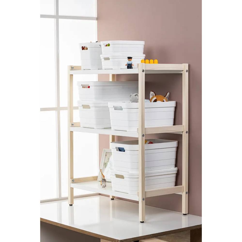 Корзина IDEA HOME Pyramid с крышкой 10.8л White (00643 White) Материал пластик