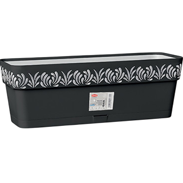 Вазон STEFANPLAST Opera Gaia 50 x 18 x 17 см Graphite/Light Grey (88803)