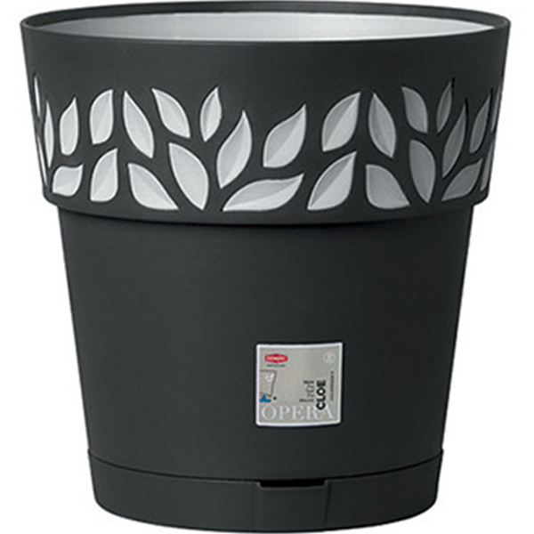 Вазон STEFANPLAST Opera Cloe 25 x 25 см Graphite/Light Grey (94103)