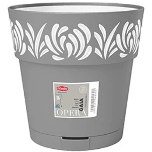 Горшок для растений STEFANPLAST OPERA Gaia 15см Gray/White (88301)