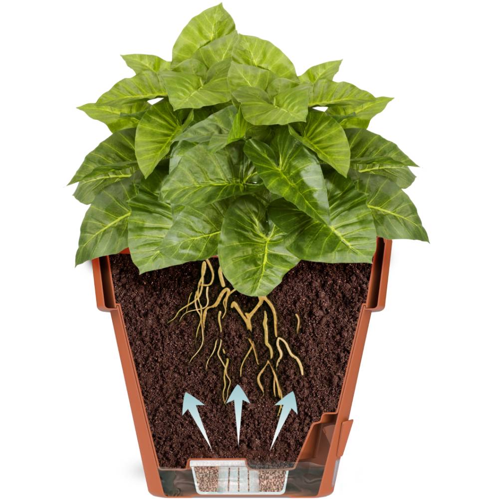 Вазон SANTINO Latina с картриджем 3,7 л Anthracite (2007681) Материал пластик