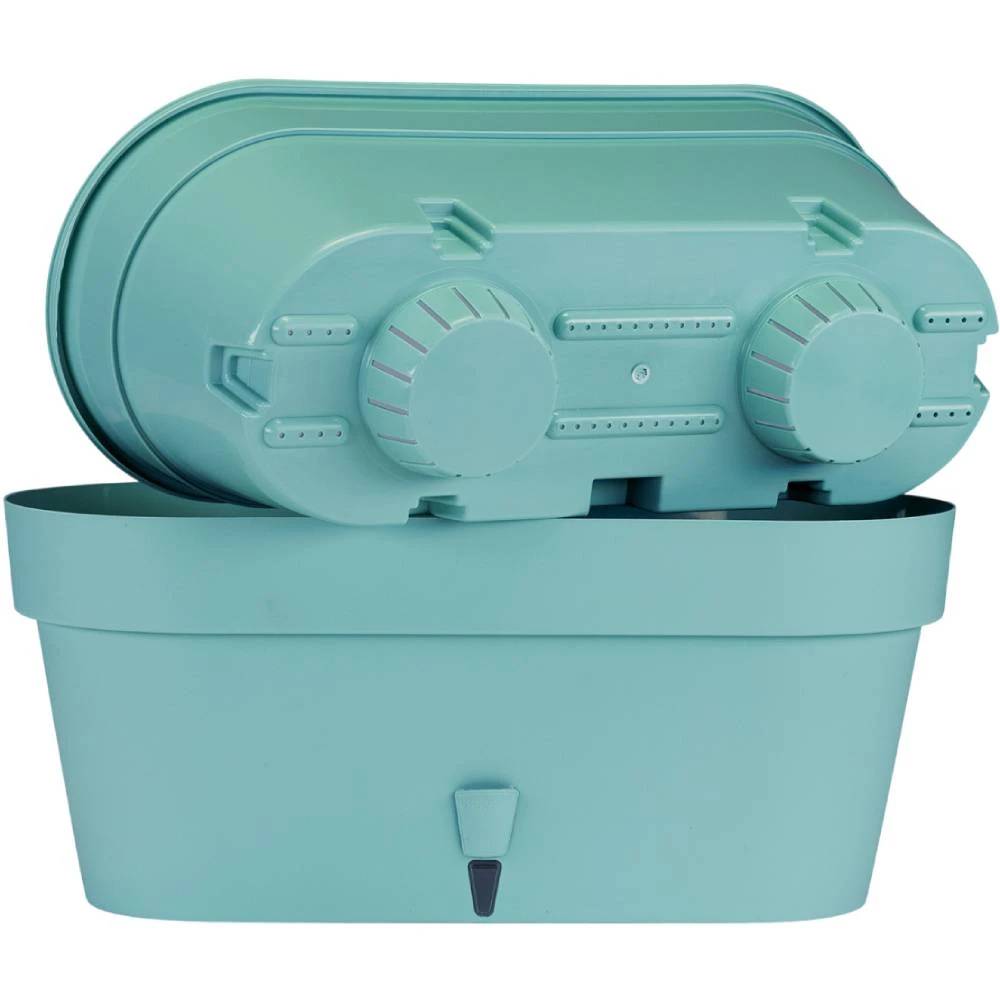 Вазон SANTINO Latina WB с картриджем 6,7 л Anthracite (2007667) Дополнительно Размер: 395x170 мм; Объем: 6,7 л; Подставка: нет; Автополив: да; Дренажный картридж: да;