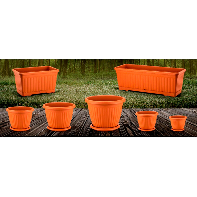 Горщик для рослин SERINOVA KEMER №7 11.5 л Terracotta (KMS7-Kiremit) Матеріал пластик