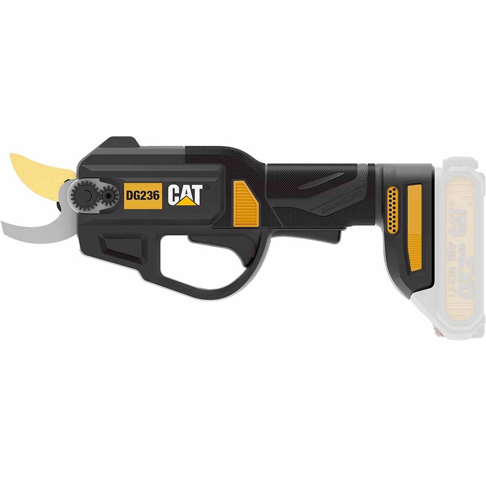 Сучкорез аккумуляторный CAT 18В (DG236B) Дополнительно скорость реза - 0,5 секунды на один рез; встроенная LED-подсветка рабочей зоны; эргономичная рукоятка; защита от случайного запуска; совместимость с аккумуляторной платформой CAT 18V 1 For All