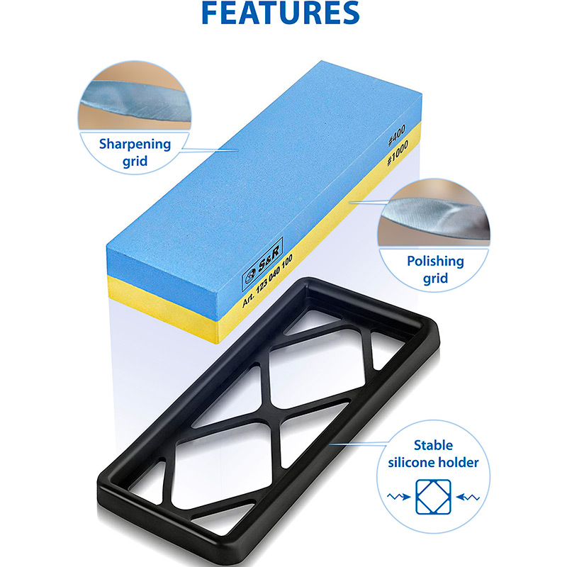 Точильний брусок S&R 400/1000 (123040100) Вага 0.674