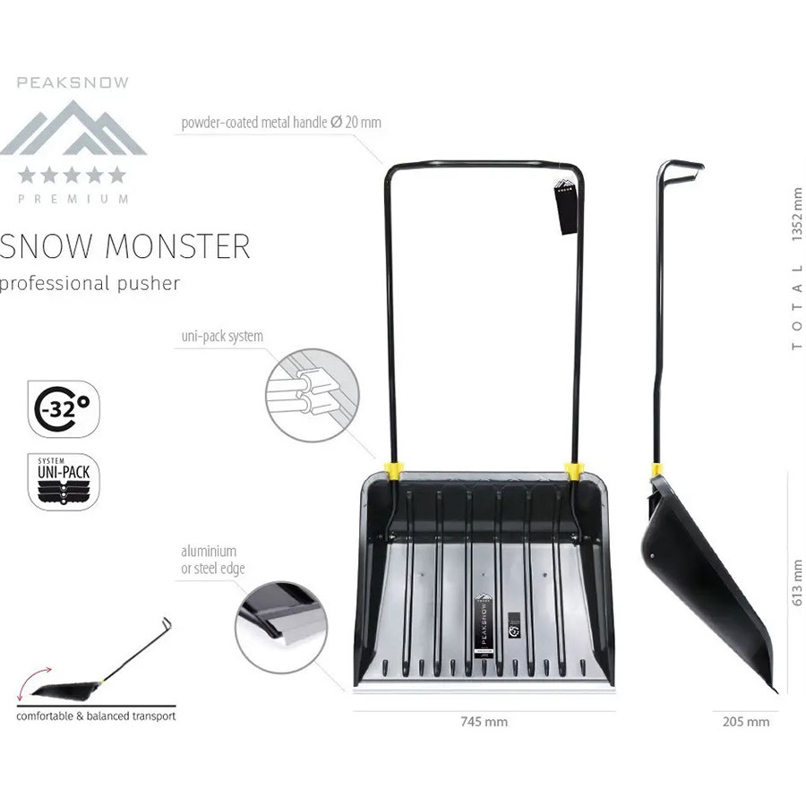 Лопата-ковш скрепер Prosperplast Snow Monster (ILMON) Размеры 74,5х20,5х135